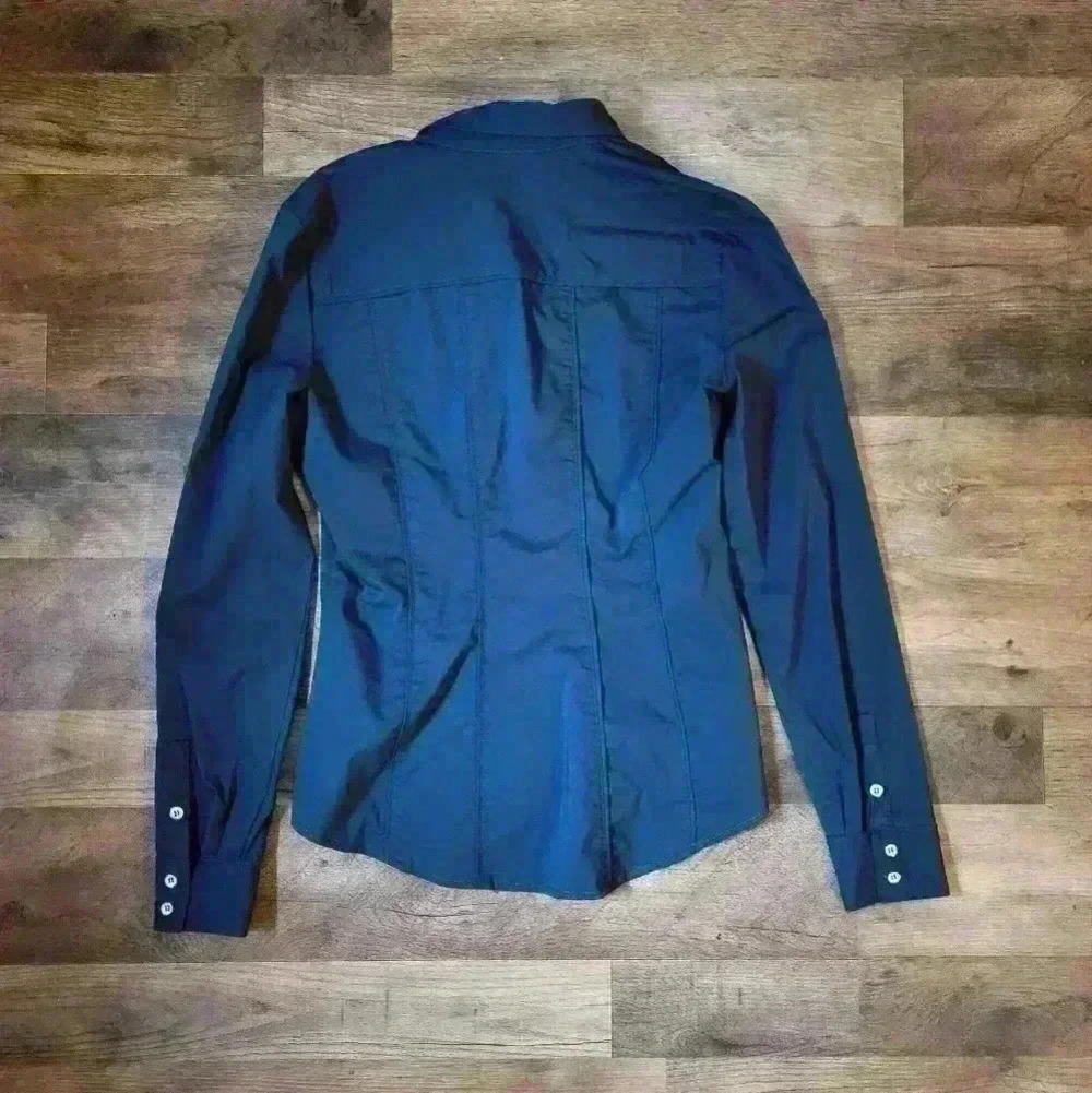 7th Avenue Design Studio Teal Longsleeve Buttondown Shirt Size XS - Picture 8 of 8